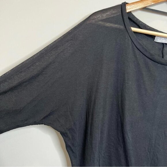 Daydreamer LA Womens Size XS Long Sleeve Dolman Boxy Tee Shirt Black Gauze Sheer - Picture 3 of 7